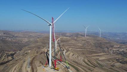 黄土高原风电建设忙
